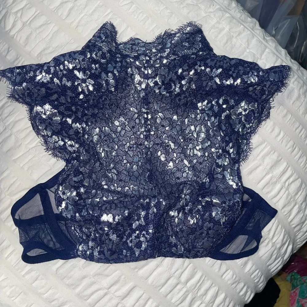 Victoria’s Secret Dream‎ Angels Unlined Demi Lace Bralette Navy